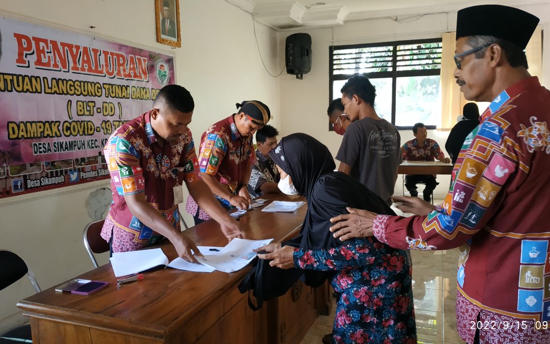 Sejumlah 130 Keluarga Penerima Manfaat (KPM) BLT DD Menerima  Bantuan.